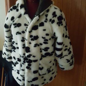 Reversible Leather and faux Dalmatian kids coat